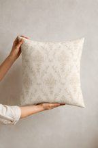 Ivory Damask Decorative Pillow