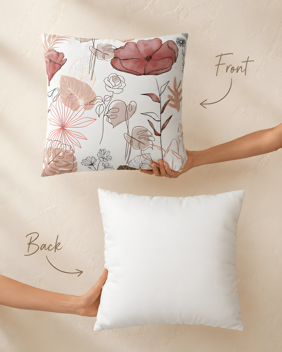 Blush Botanical Floral Pillow
