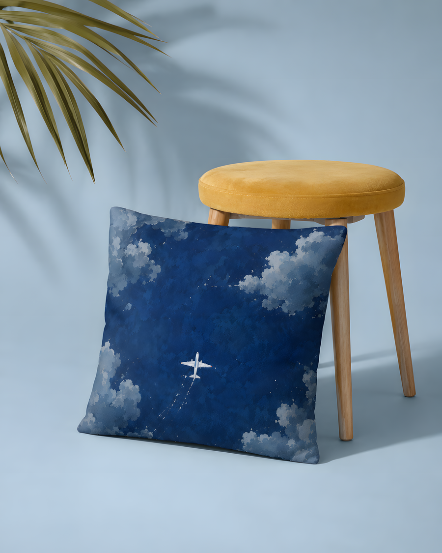 Deep Blue Cloudscape pillow case