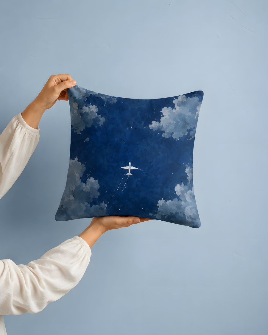 Deep Blue Cloudscape pillow case