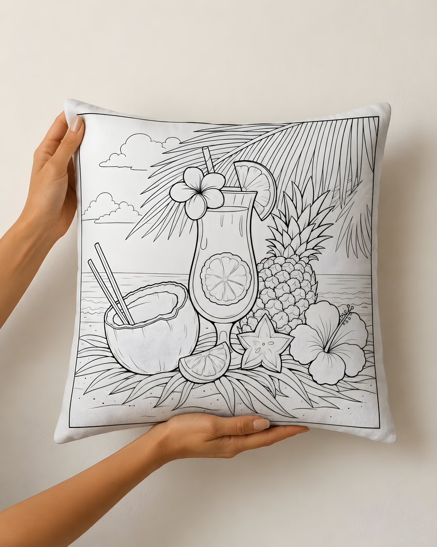 Tropical Cocktail Art Pillow Case