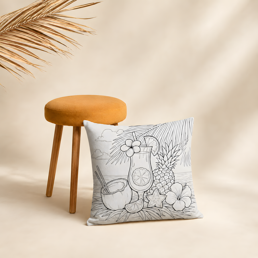 Tropical Cocktail Art Pillow Case