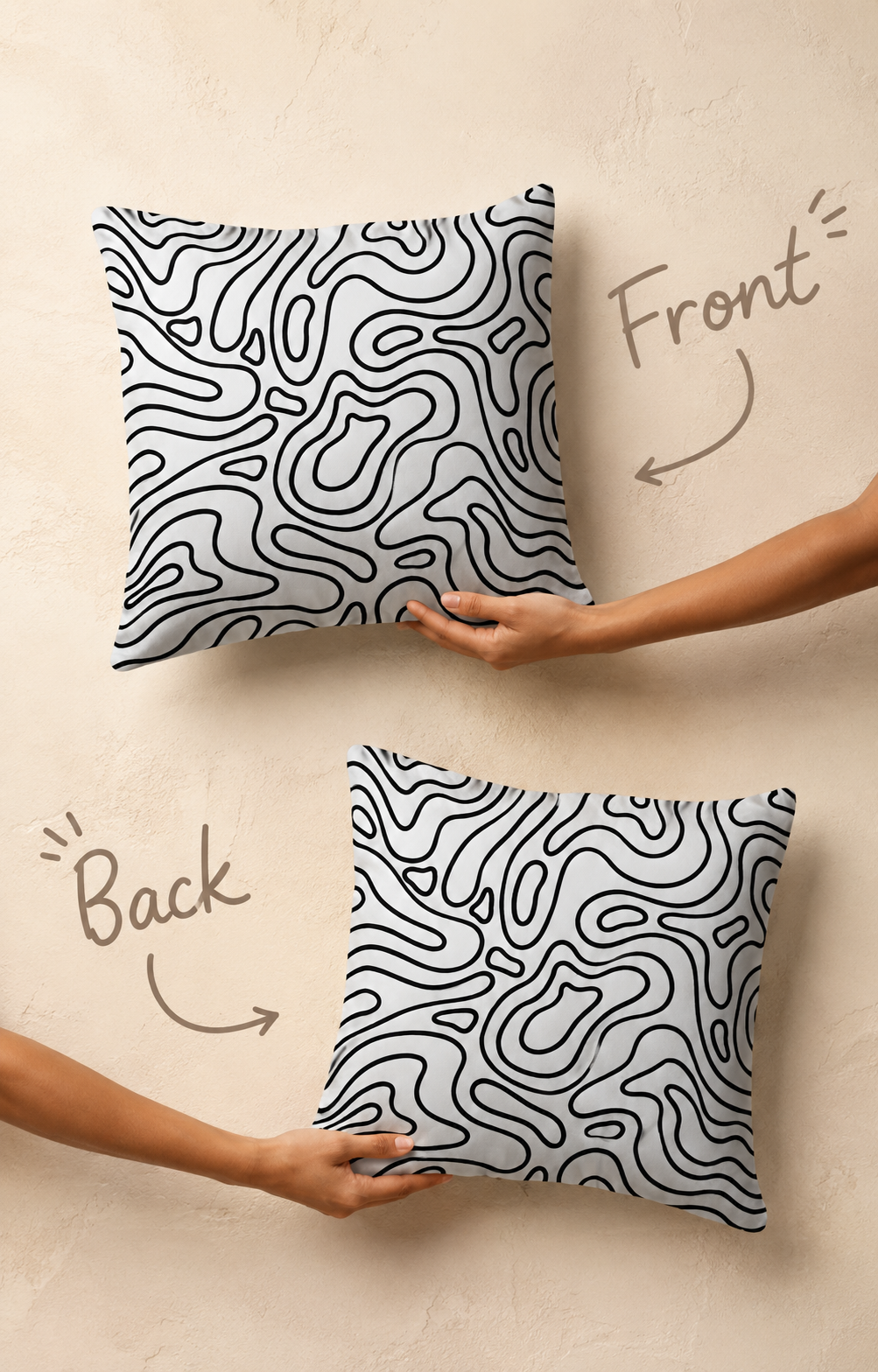 Monochrome Contour Pillow