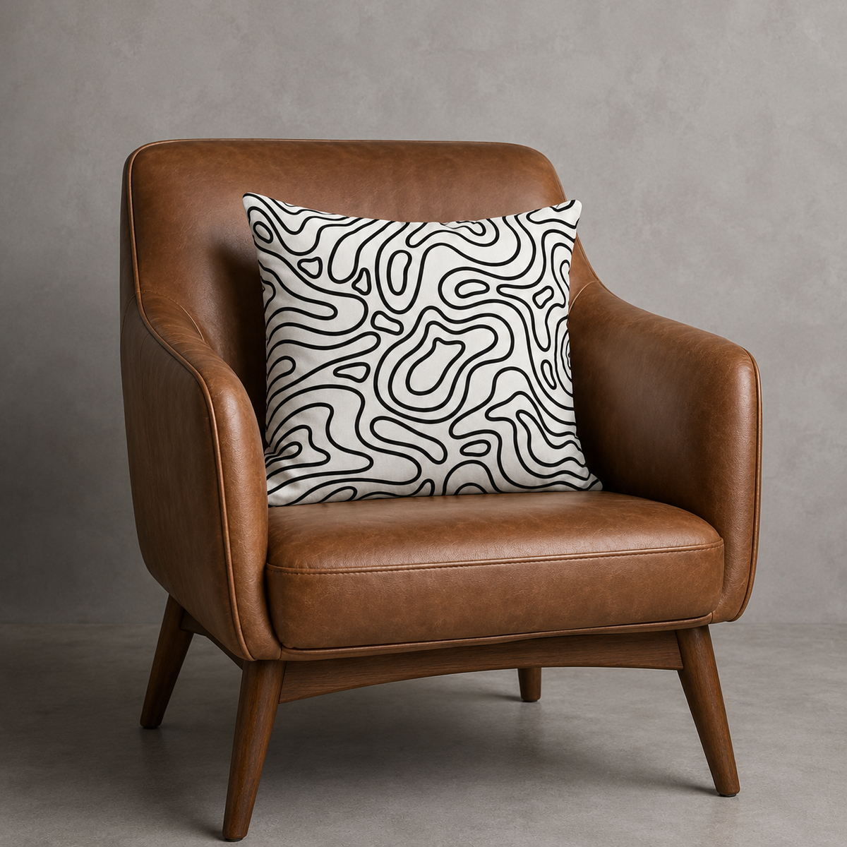 Monochrome Contour Pillow