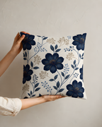 Navy Floral Pillow Case