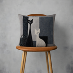 Modern Abstract Cat Woven Pillow