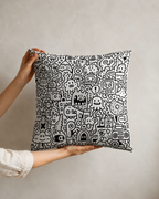 Doodle Monster Polyester Pillow