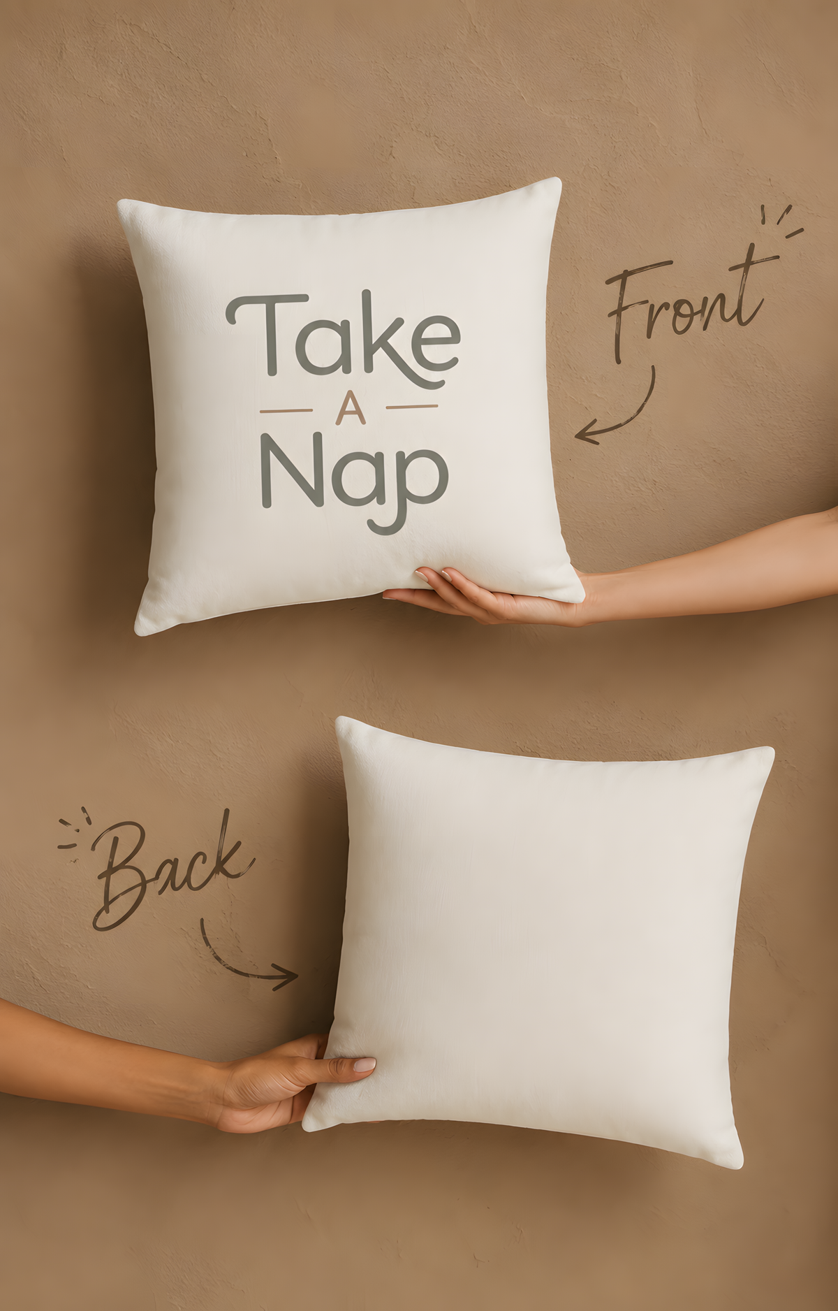 Take a Nap —  Faux Suede Pillow
