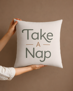 Take a Nap —  Faux Suede Pillow