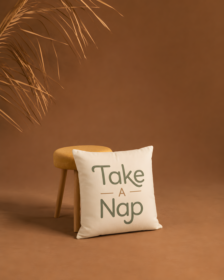 Take a Nap —  Faux Suede Pillow