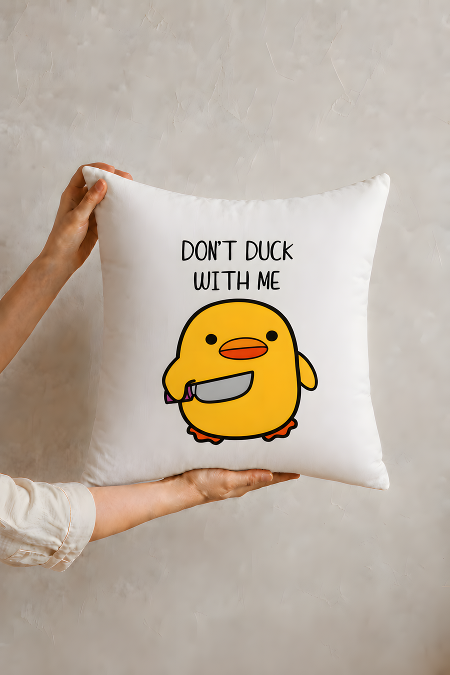 Playful Duck Quote Pillow