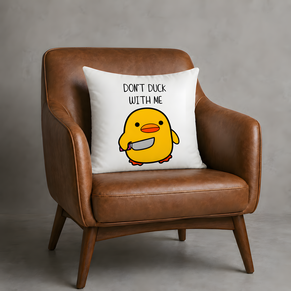 Playful Duck Quote Pillow
