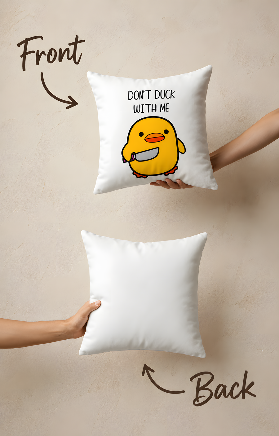 Playful Duck Quote Pillow