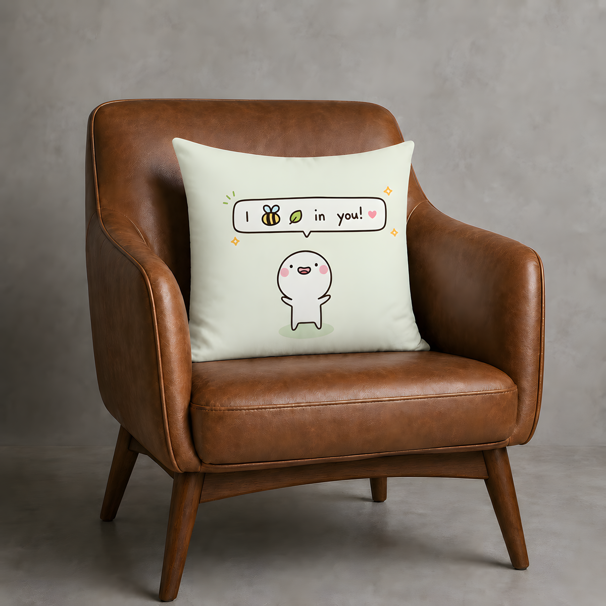“I Bee-leaf in You!” Square Pillow