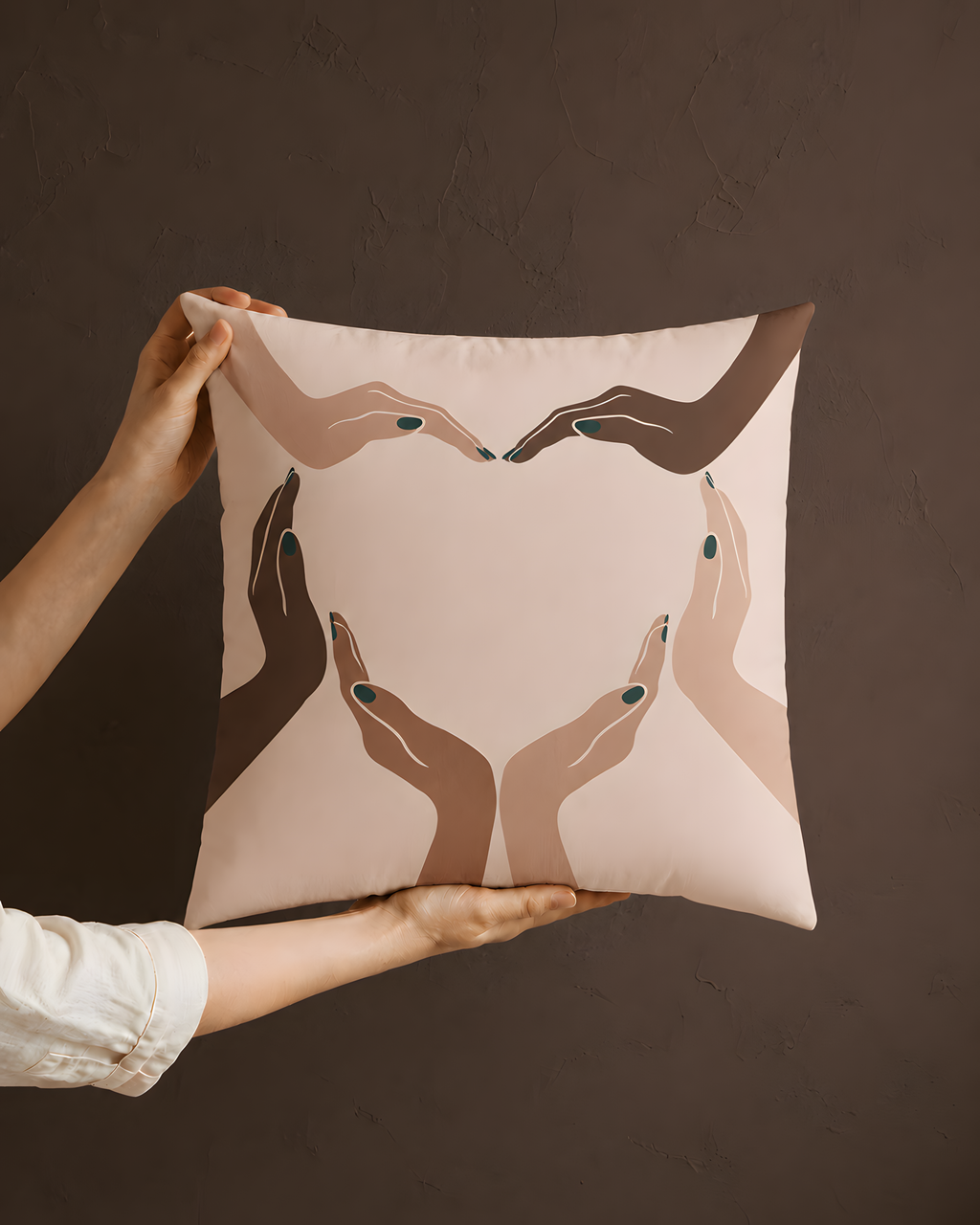 Heart Hands Square Pillow case
