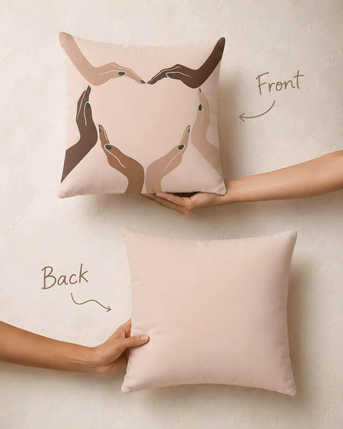 Heart Hands Square Pillow case