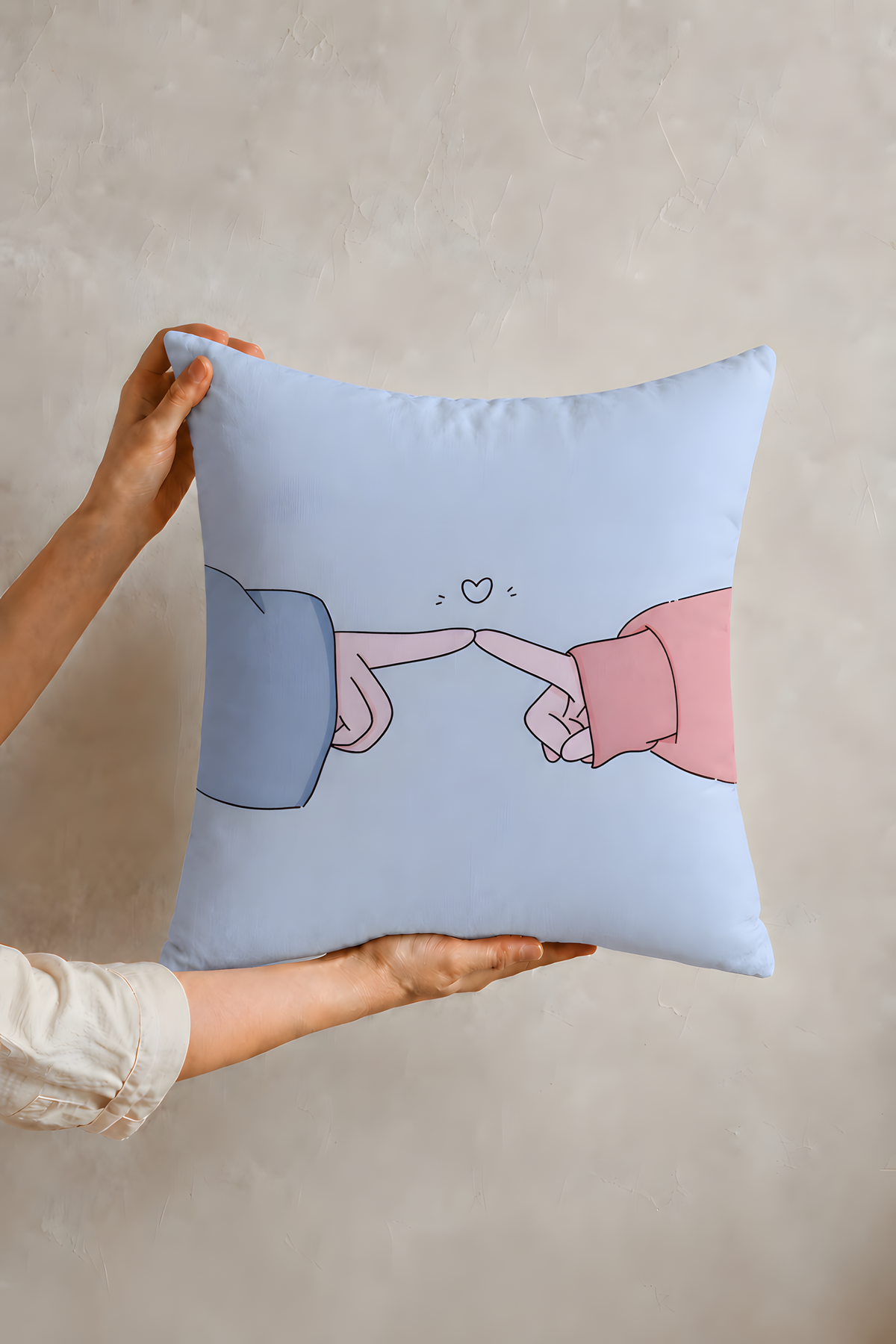 Blue Pinky Promise Pillow Case