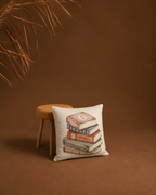 Vintage Books Stack Outdoor Pillow