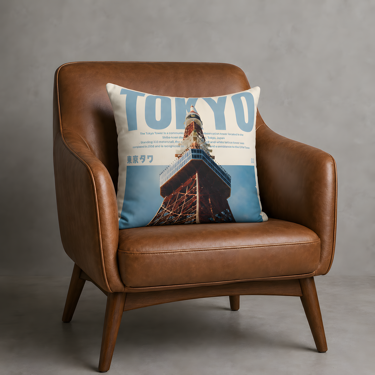 Tokyo Tower Accent Pillow