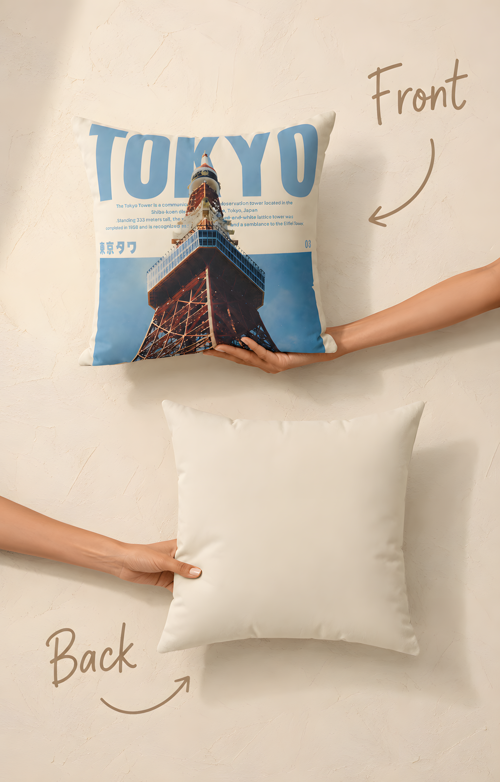 Tokyo Tower Accent Pillow