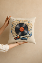 Vintage Music Vinyl Pillow