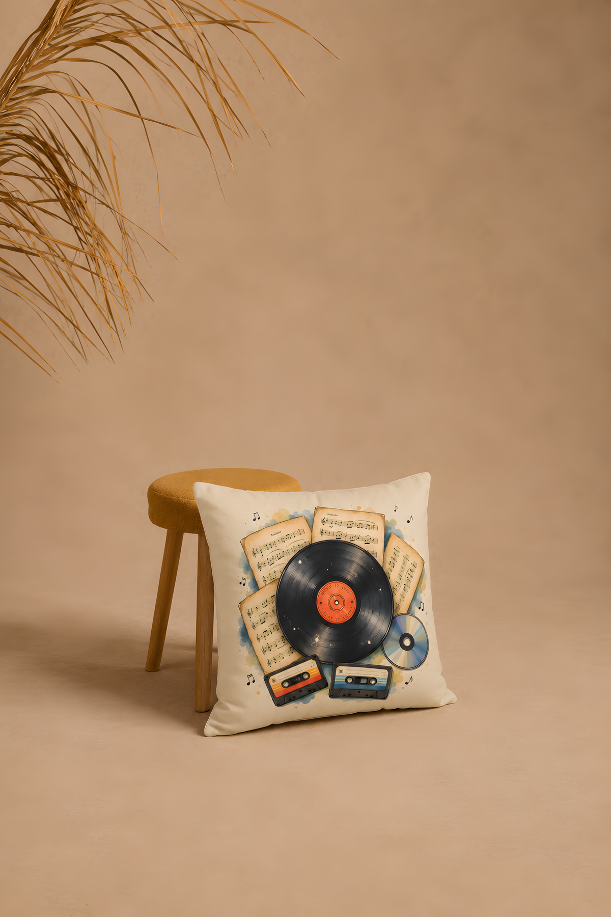 Vintage Music Vinyl Pillow