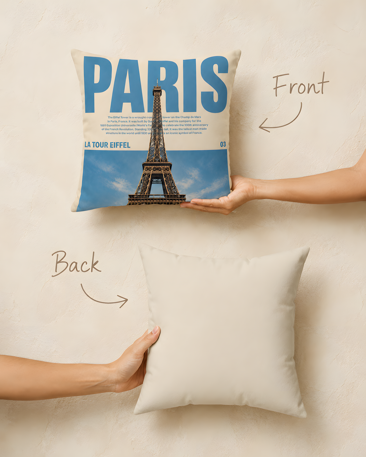Paris Eiffel Tower Pillow Case