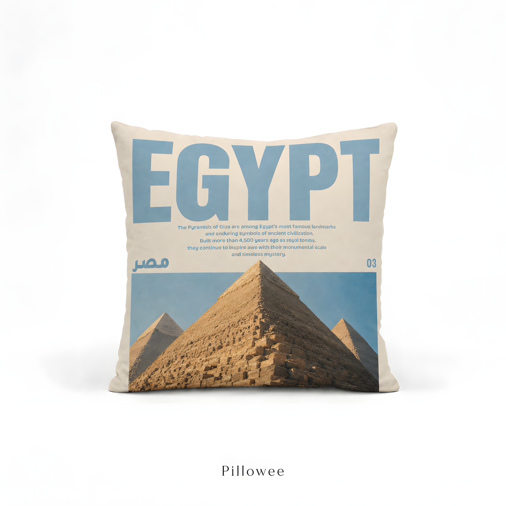 Vintage Egypt Pyramid Pillow
