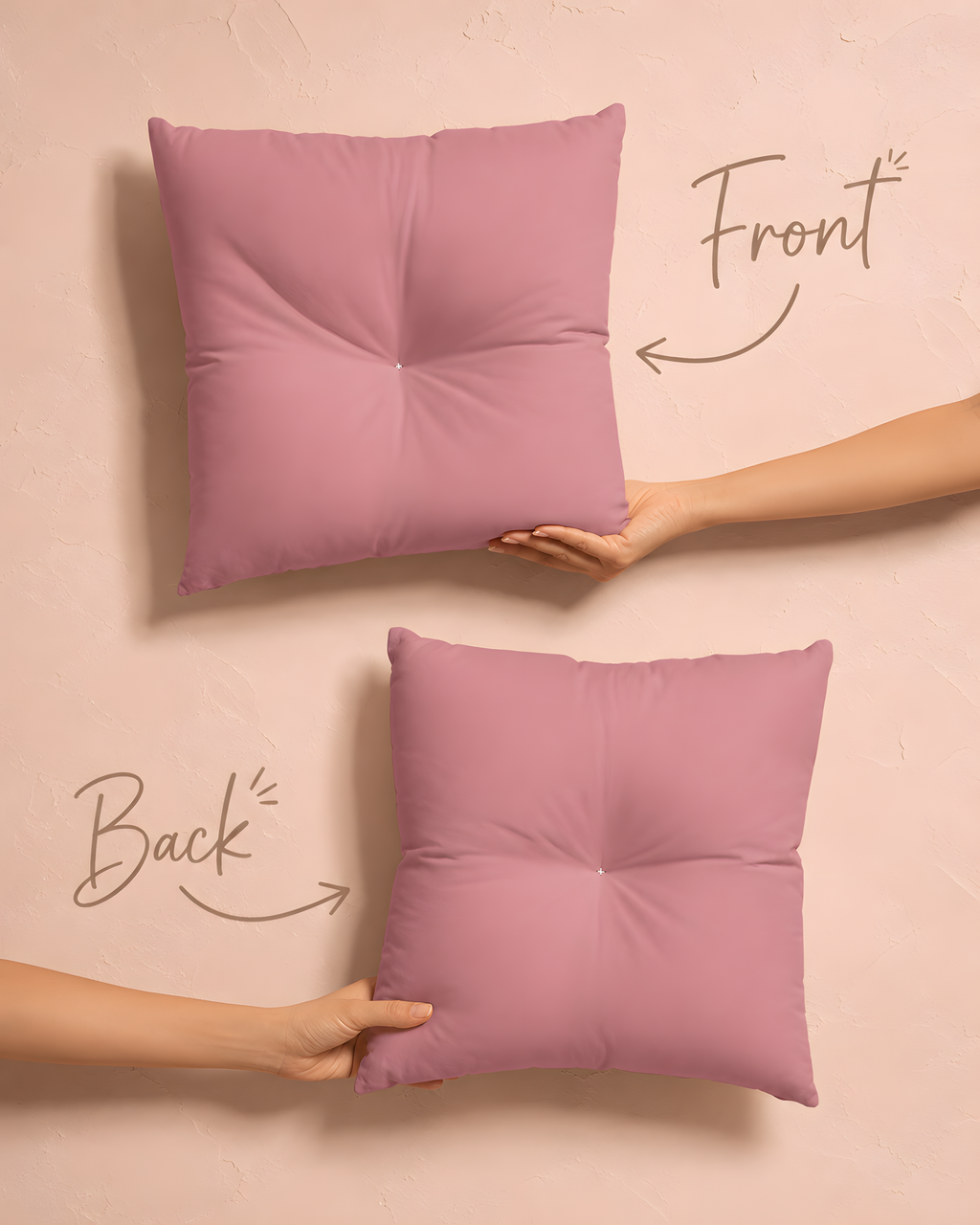 Dusty Rose Tufted Square Pillow