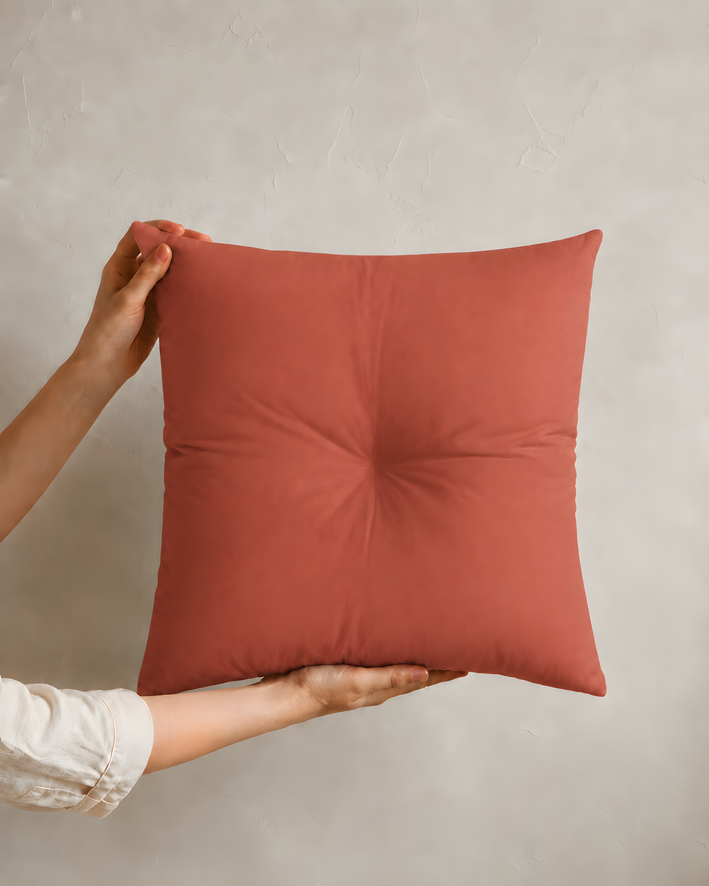 Terracotta Tufted Square Pillow