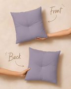 Lavender Gray Tufted Square Pillow