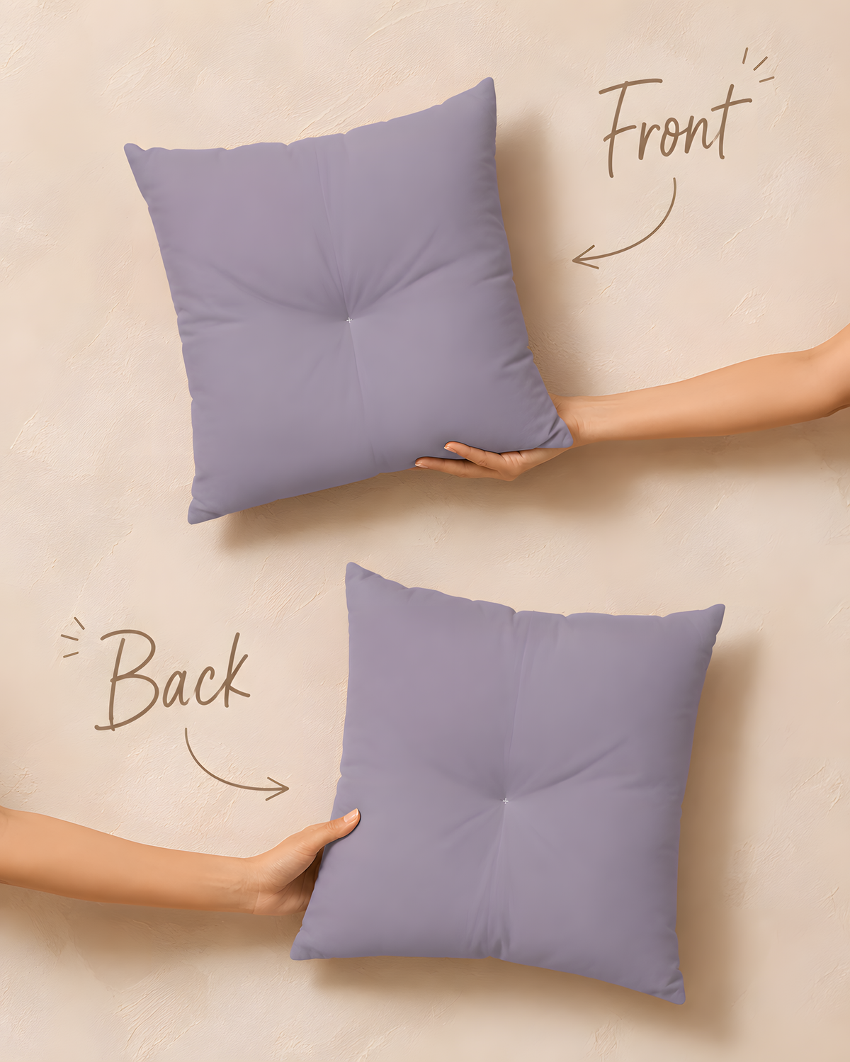 Lavender Gray Tufted Square Pillow