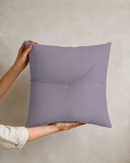 Lavender Gray Tufted Square Pillow