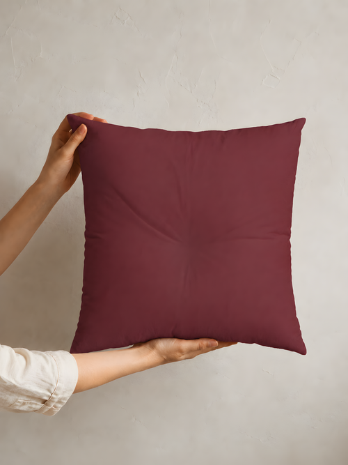 Burgundy Tufted Square Pillow