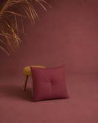 Burgundy Tufted Square Pillow
