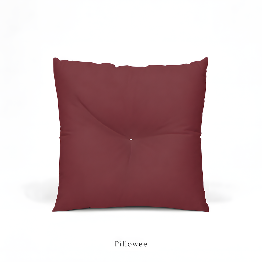 Burgundy Tufted Square Pillow