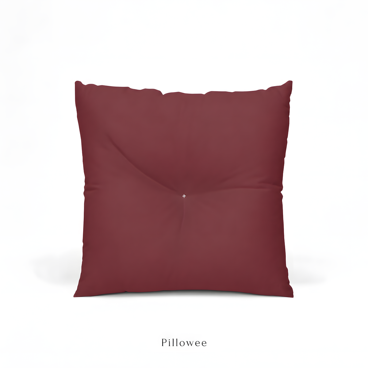 Burgundy Tufted Square Pillow