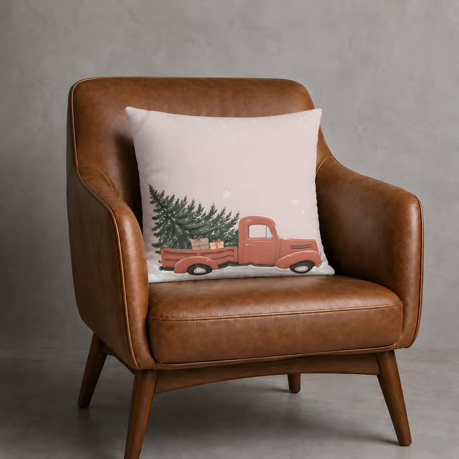 Vintage Truck Christmas Pillowcase for Holiday
