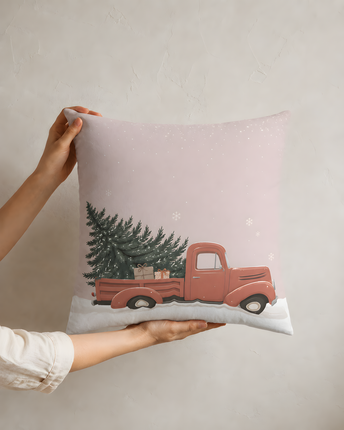 Vintage Truck Christmas Pillowcase for Holiday