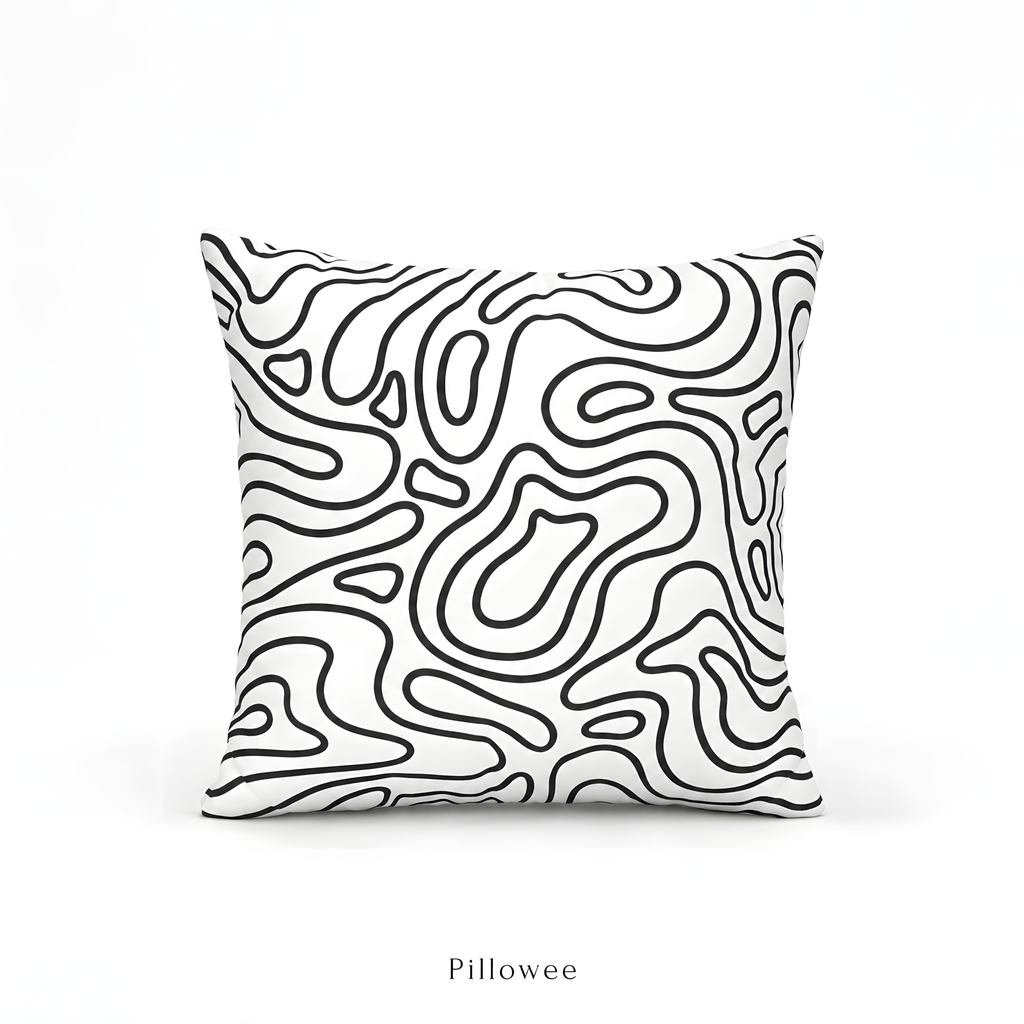Monochrome Contour Pillow