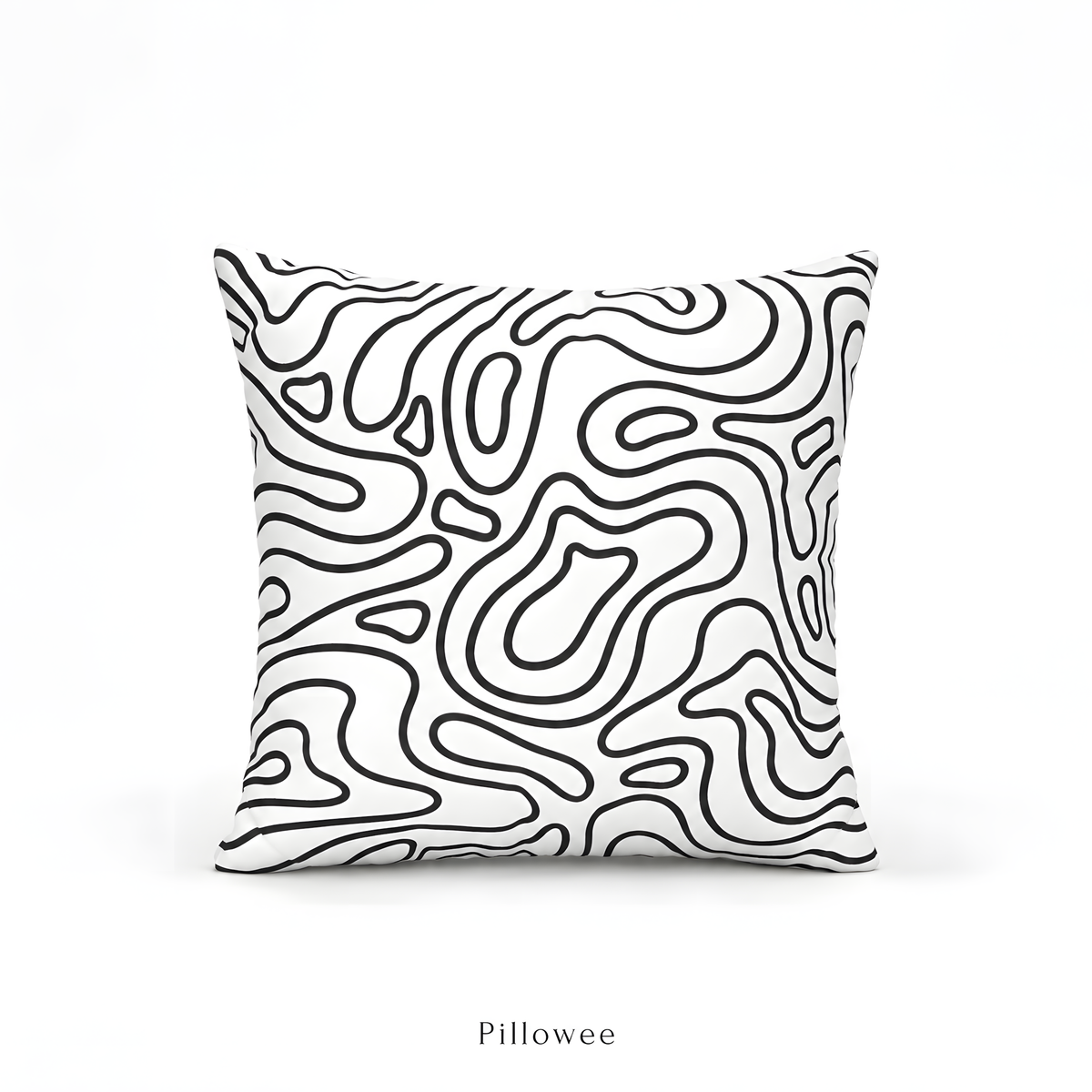 Monochrome Contour Pillow