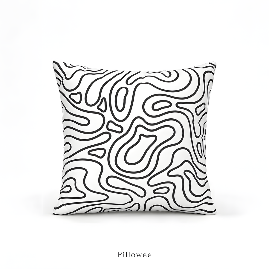 Monochrome Contour Pillow