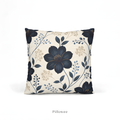 Navy Floral Pillow Case