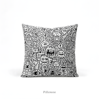 Doodle Monster Polyester Pillow