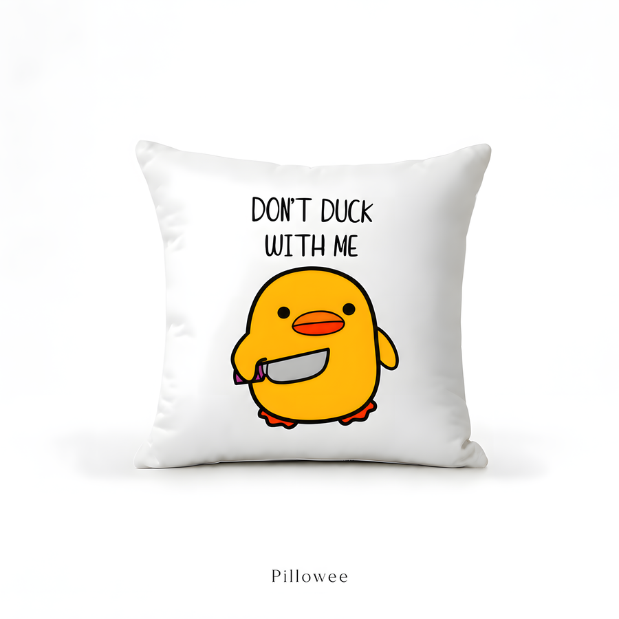 Playful Duck Quote Pillow