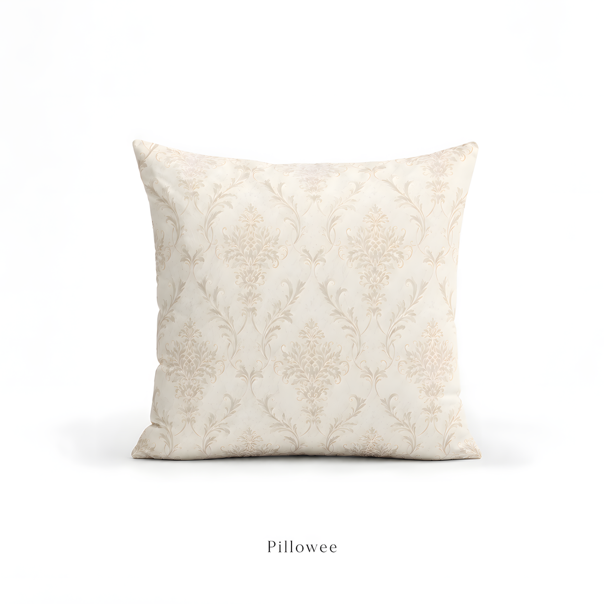 Ivory Damask Decorative Pillow