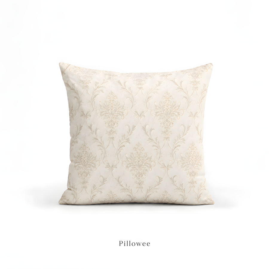 Ivory Damask Decorative Pillow