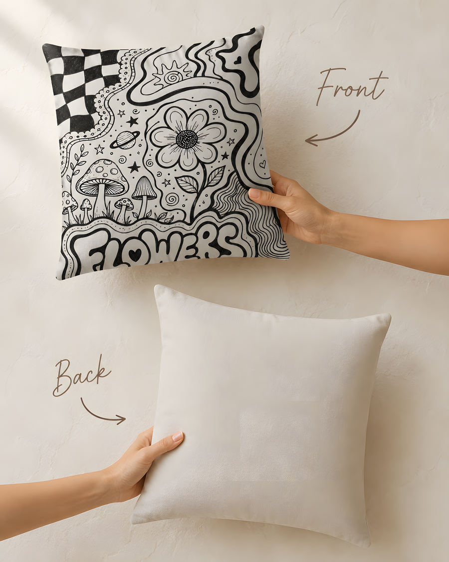 Psychedelic Floral Doodle Pillowcase