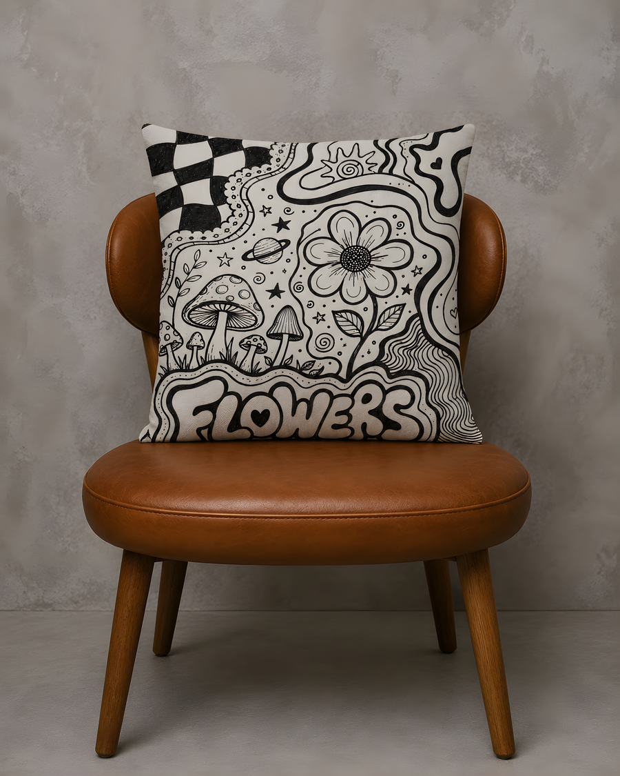 Psychedelic Floral Doodle Pillowcase